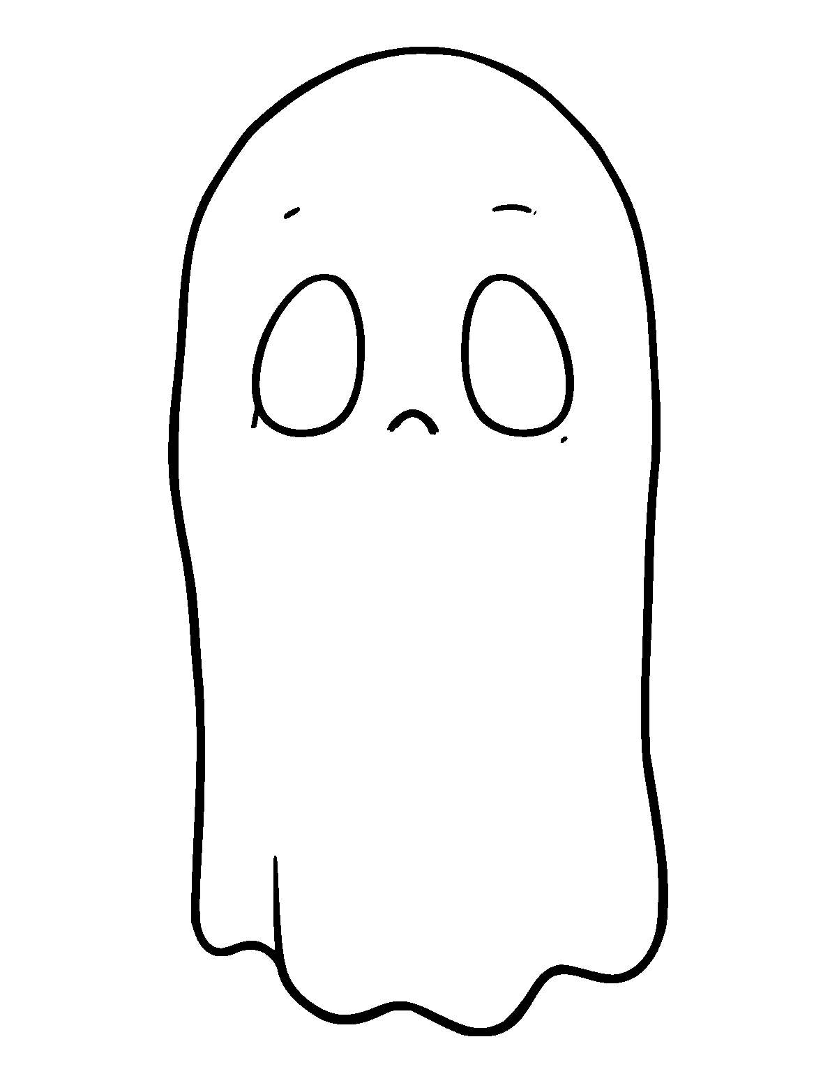 Line-art coloring page of Ghost Mask, medium outlines, centered