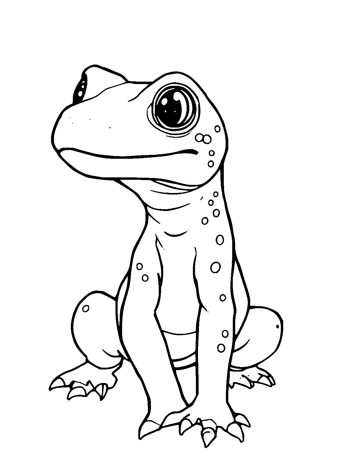 Line-art coloring page of Gila Monster, medium outlines, centered