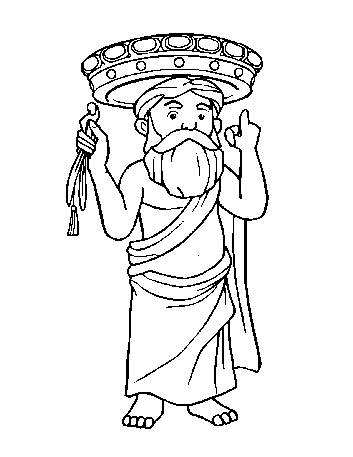 Line-art coloring page of Greek Gyro, medium outlines, centered