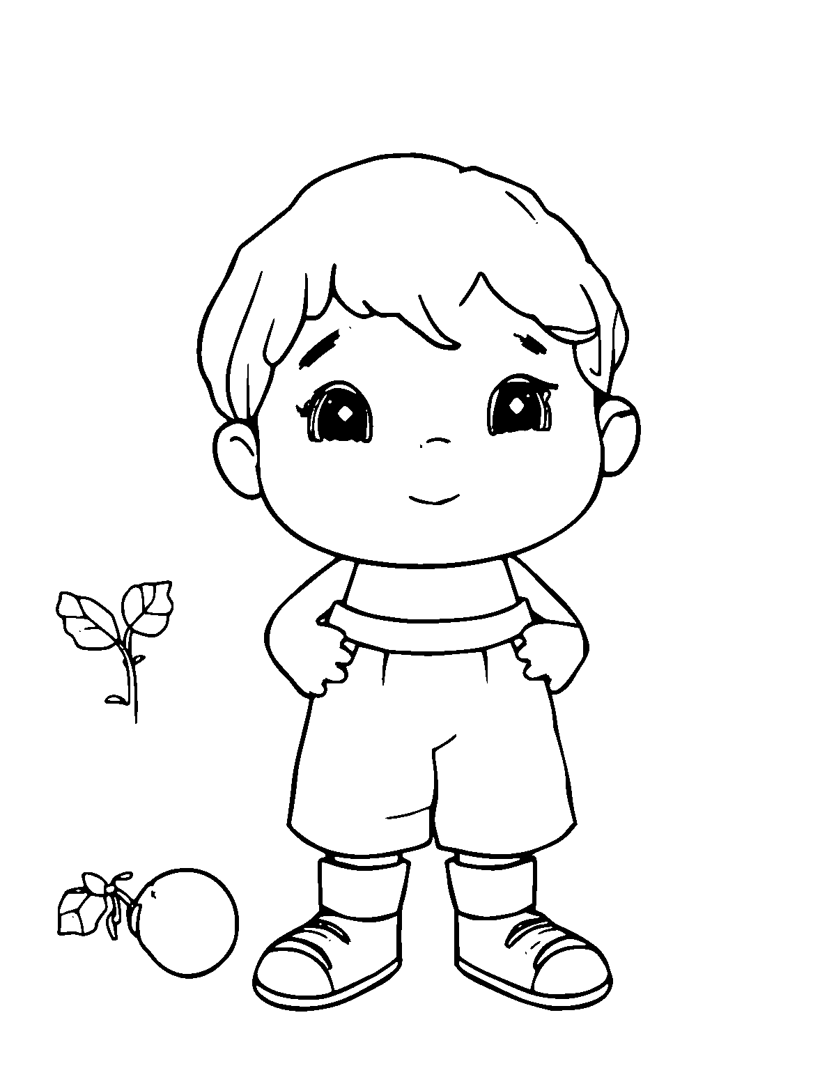 Line-art coloring page of Hungarian Goulash, medium outlines, centered