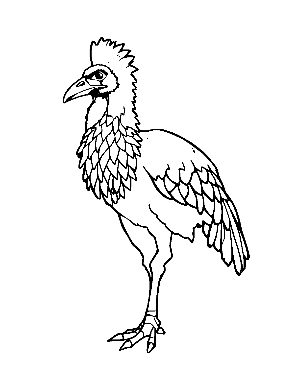 Line-art coloring page of Icarus, medium outlines, centered