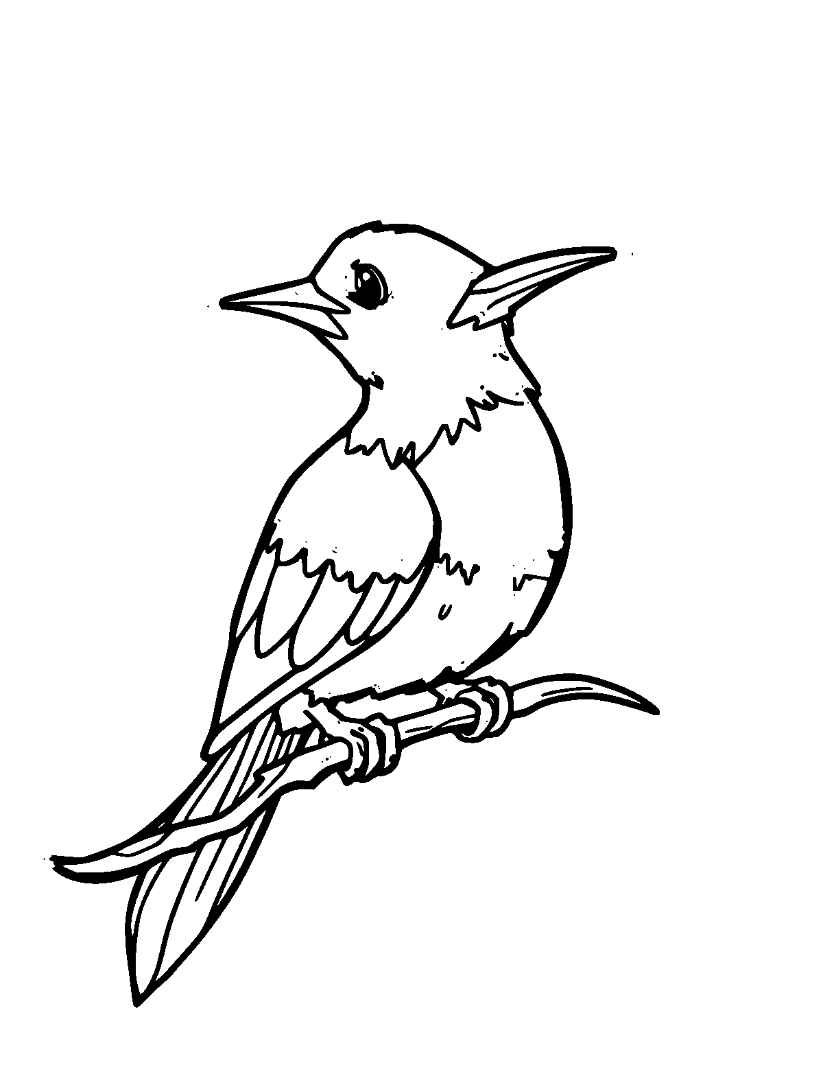 Line-art coloring page of Impundulu the Lightning Bird, medium outlines, centered