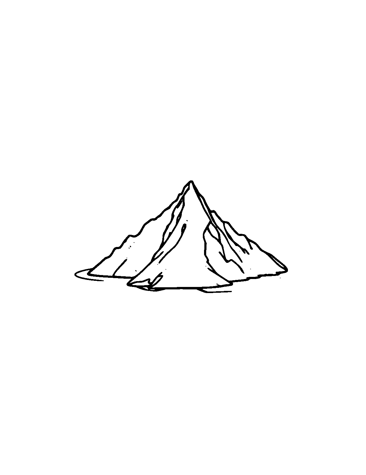Line-art coloring page of Island, medium outlines, centered