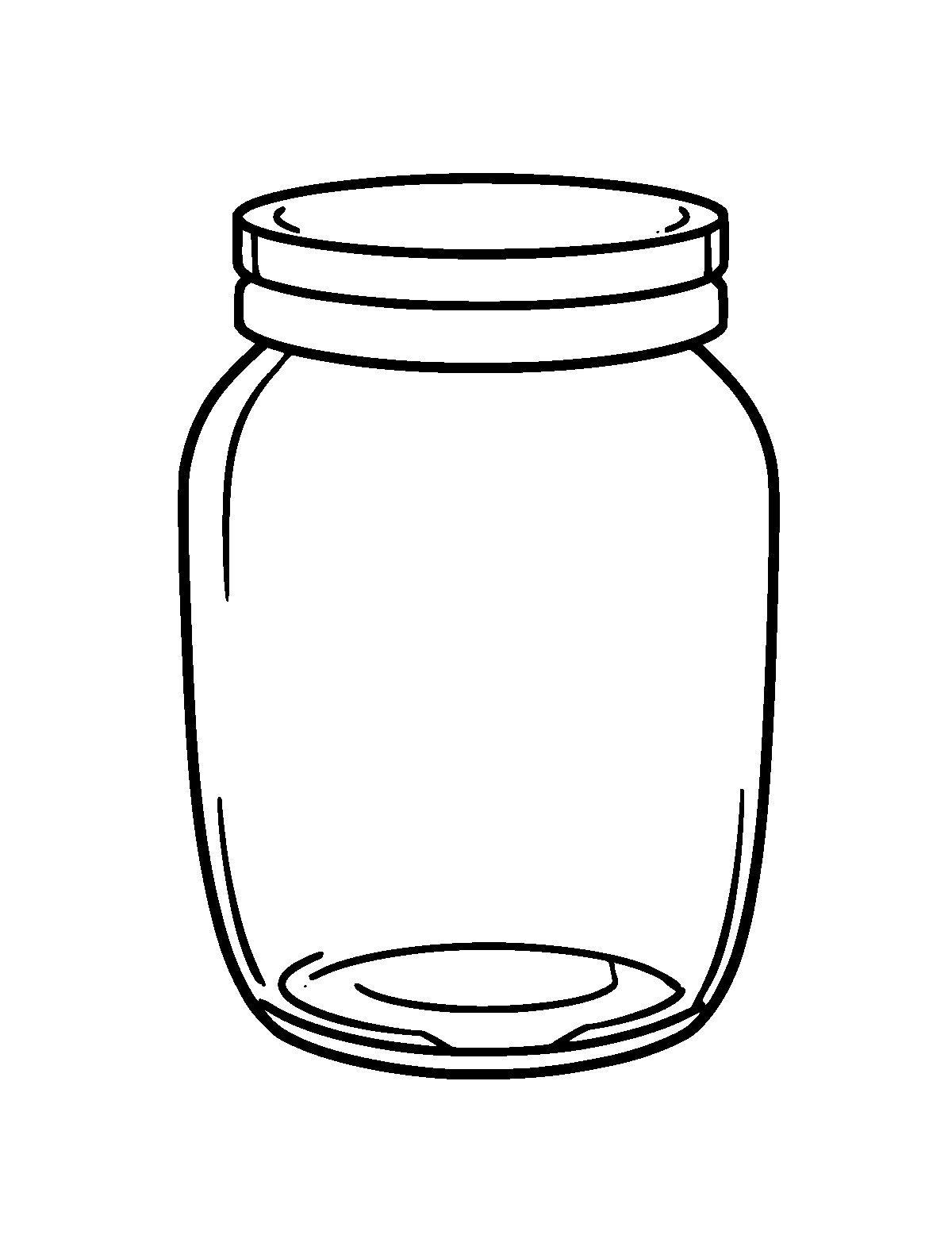 Line-art coloring page of Jar Lid, thick outlines, centered
