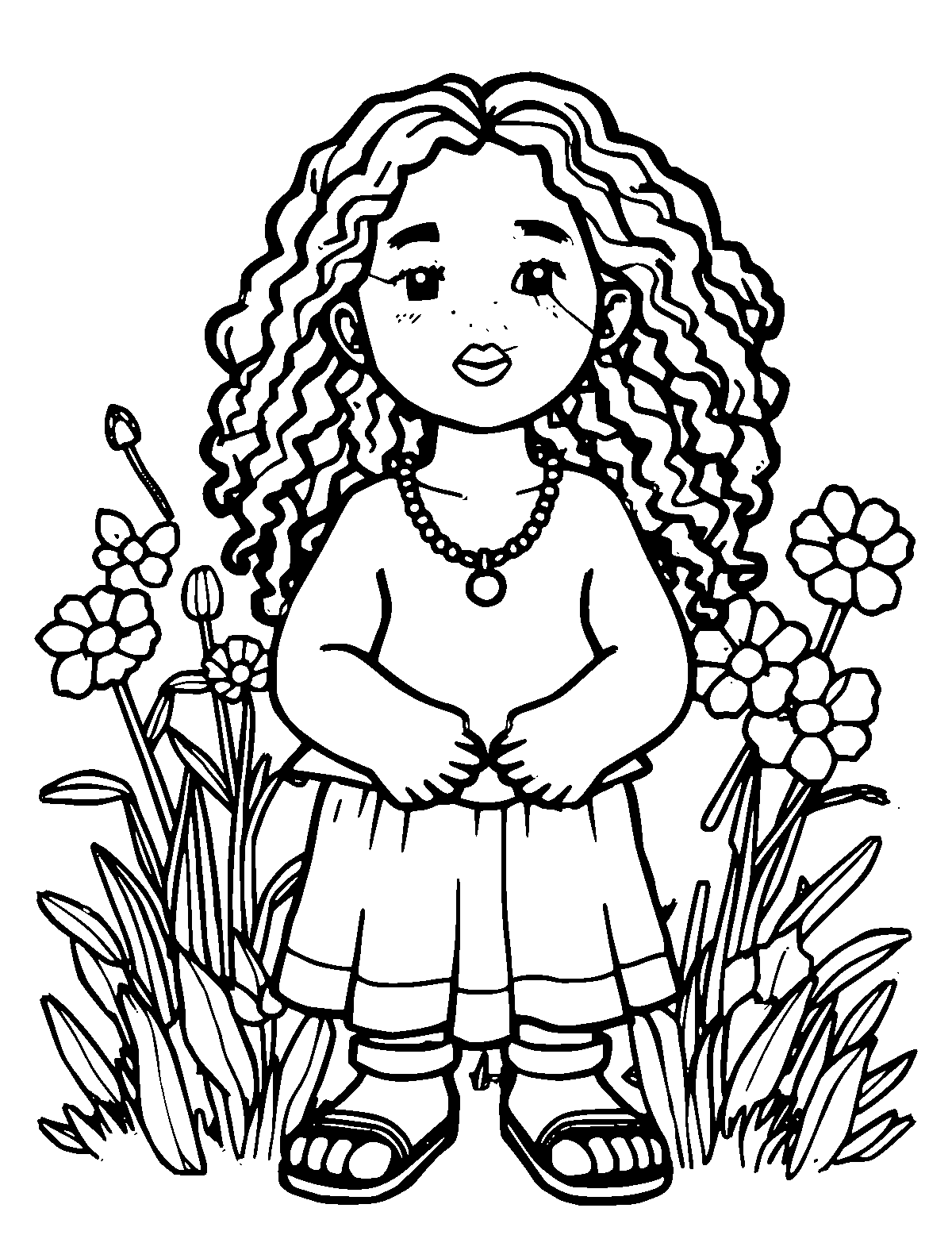 Line-art coloring page of Juneteenth, medium outlines, centered