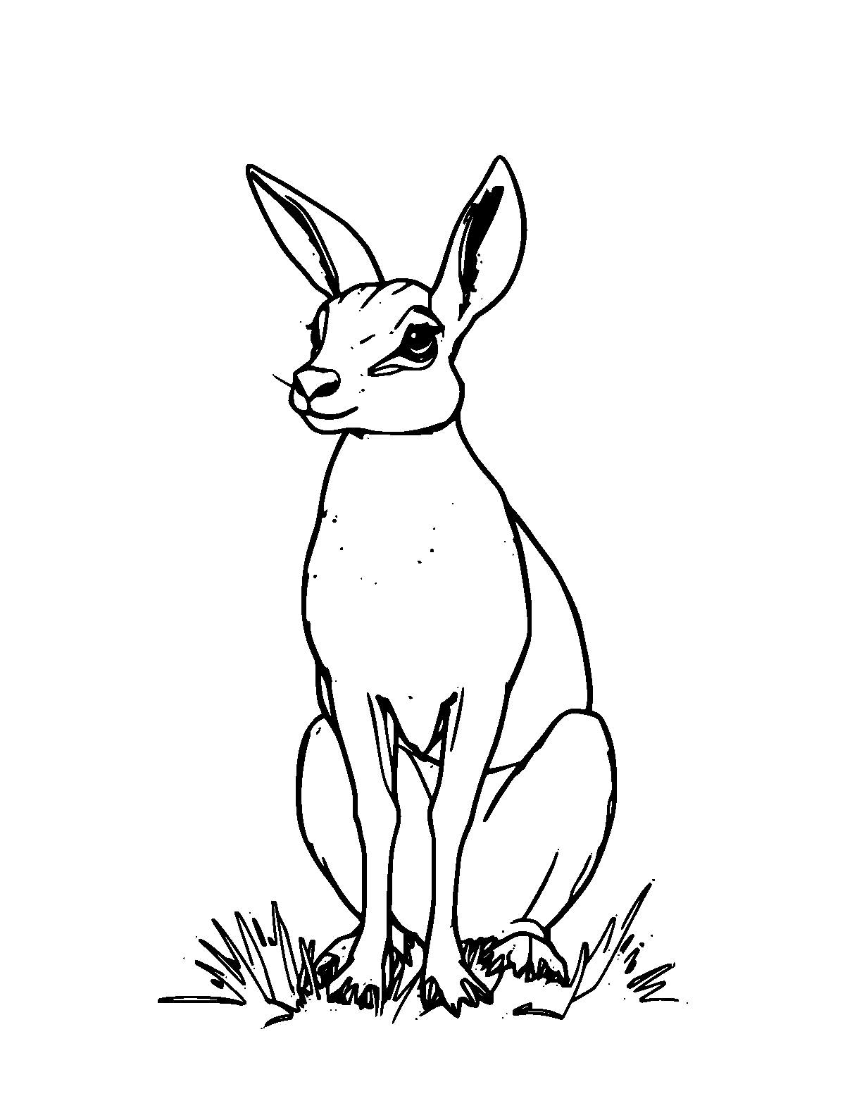 Line-art coloring page of Klipspringer, medium outlines, centered