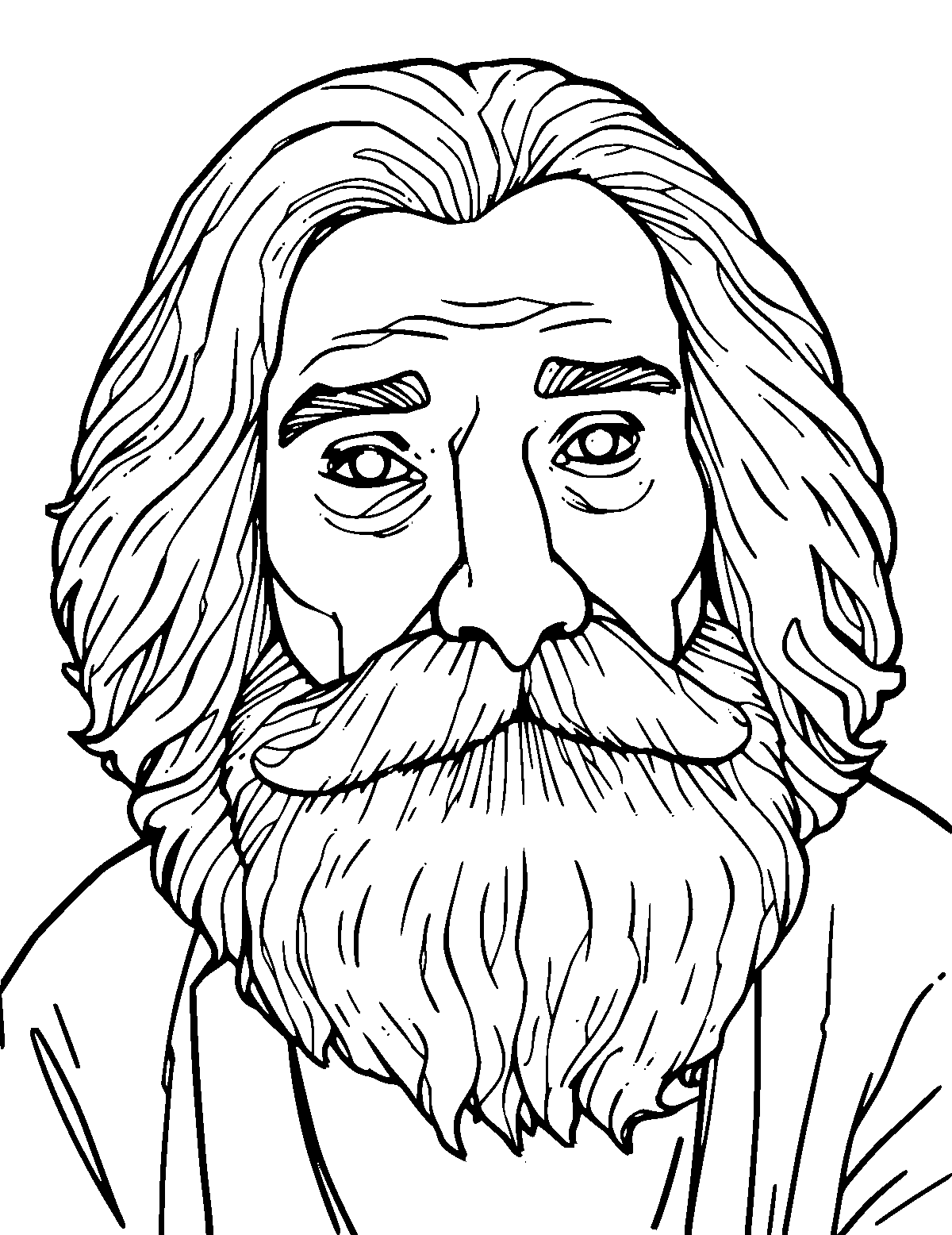 Line-art coloring page of Leonhard Euler, medium outlines, centered