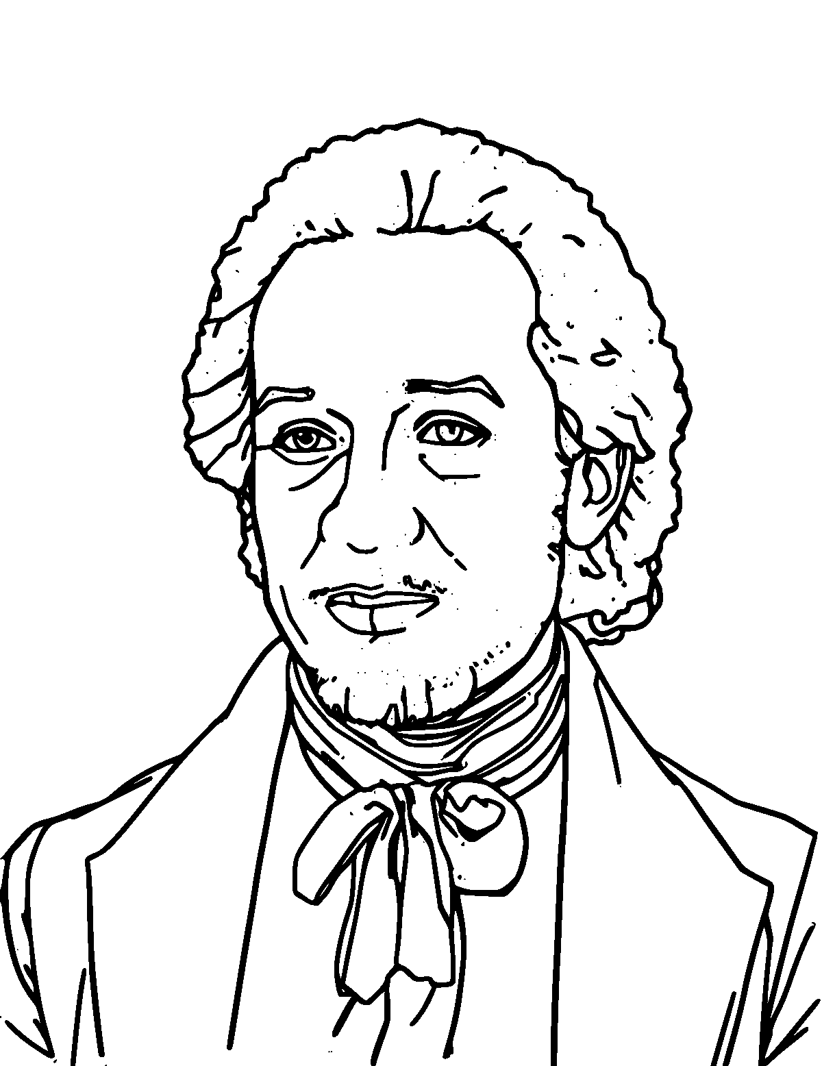 Line-art coloring page of Lewis Hamilton, medium outlines, centered