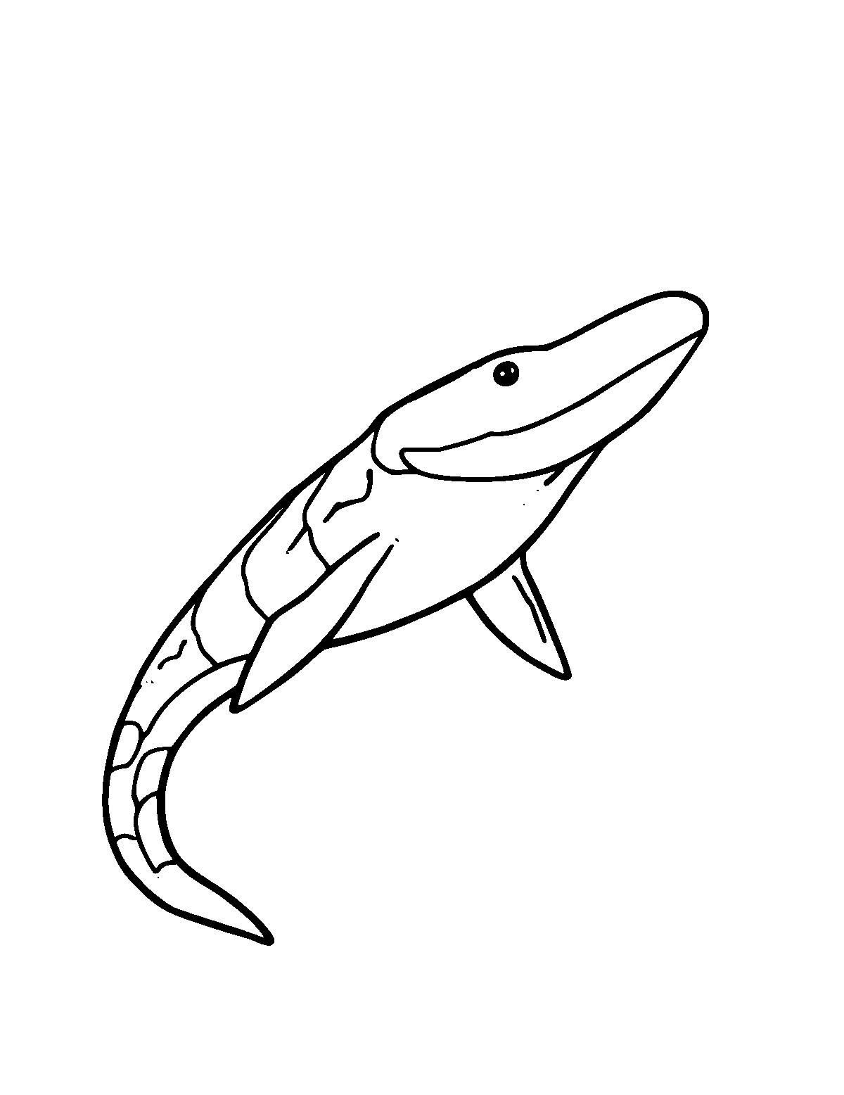 Line-art coloring page of Makara Sea Creature, medium outlines, centered
