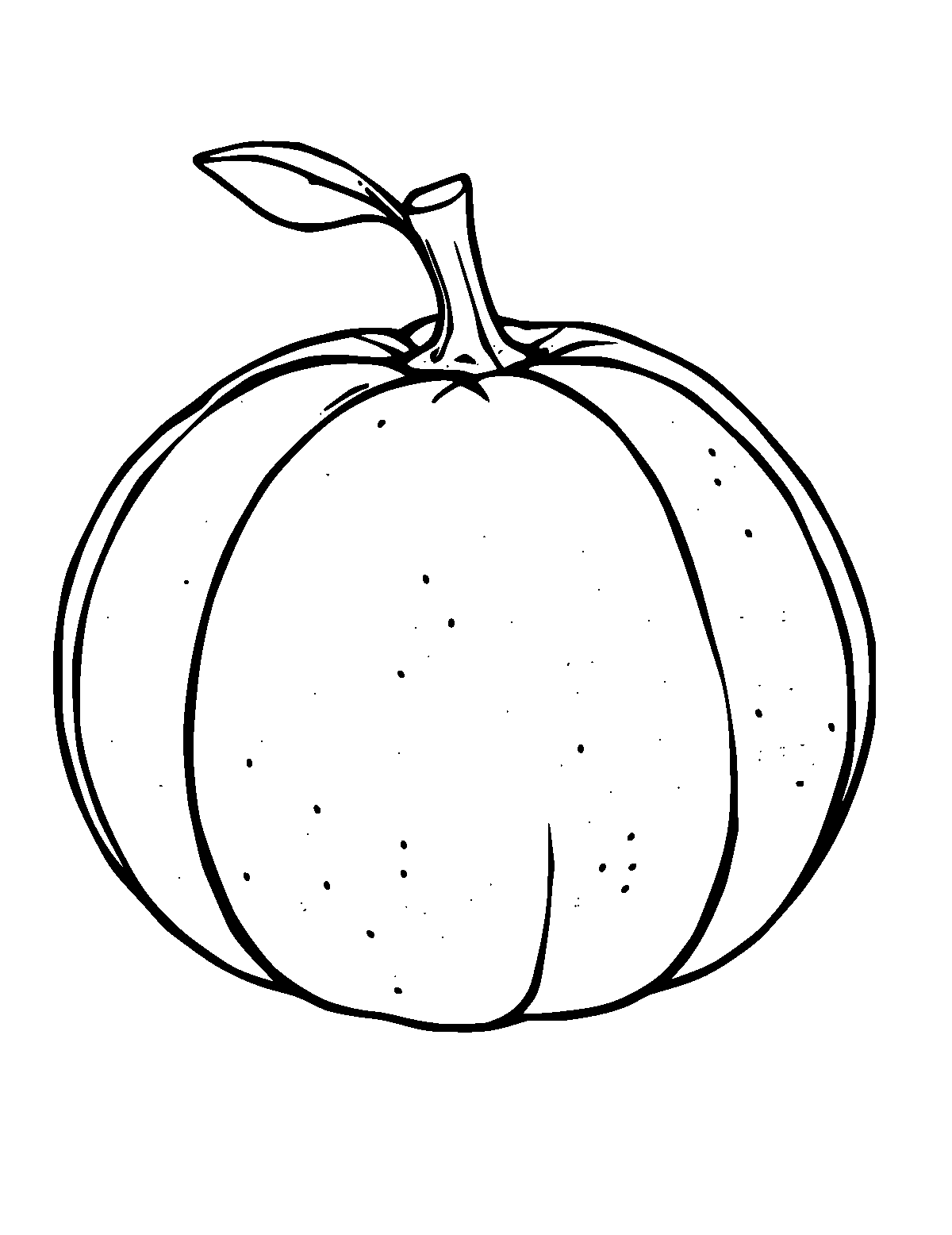 Line-art coloring page of Orange Fruit, thick outlines, centered