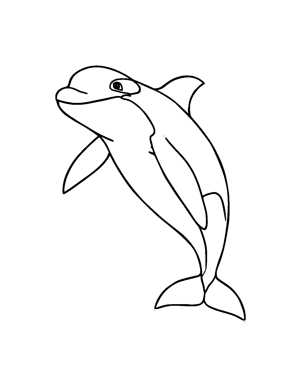 Line-art coloring page of Orca, medium outlines, centered