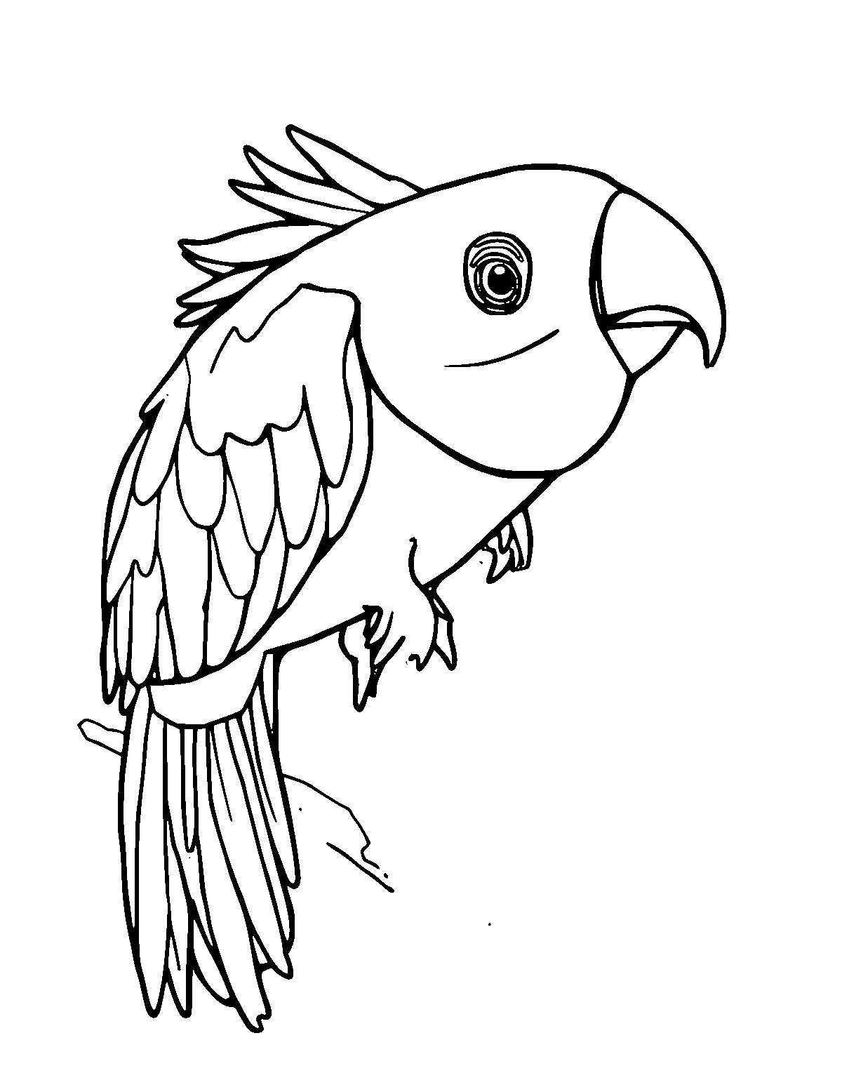 Line-art coloring page of Parrotfish, medium outlines, centered