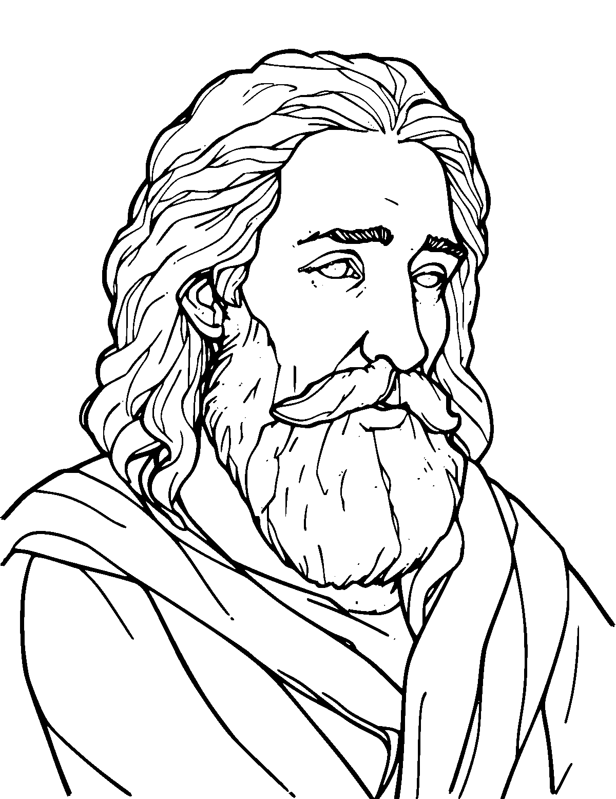 Line-art coloring page of Raphael, medium outlines, centered