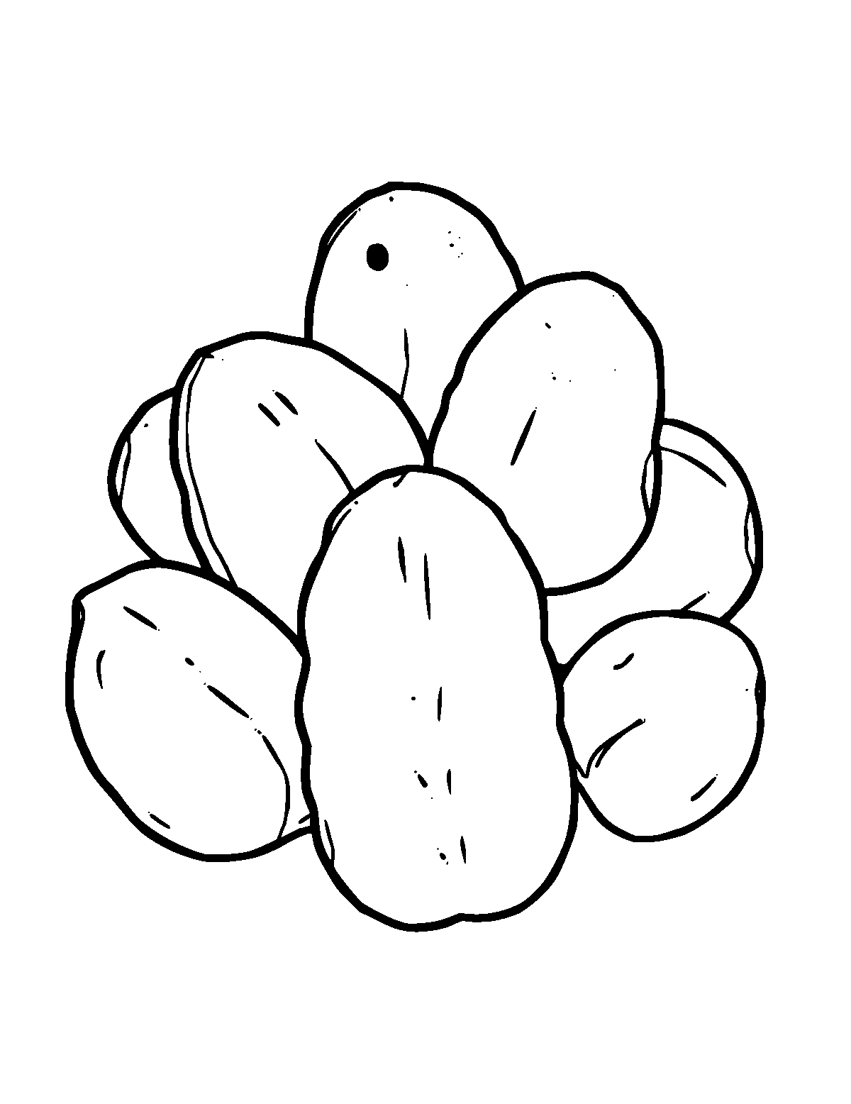 Line-art coloring page of Russian Pelmeni, thick outlines, centered