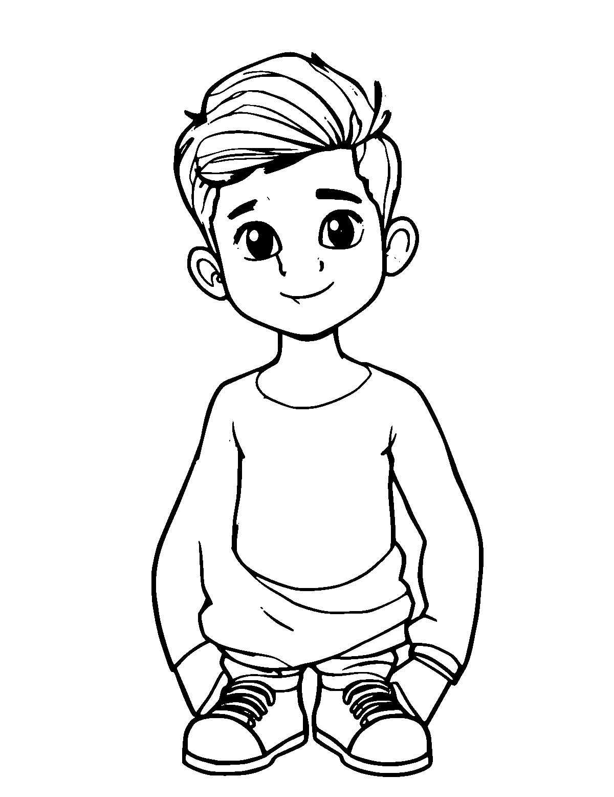 Line-art coloring page of Sunil Chhetri, medium outlines, centered