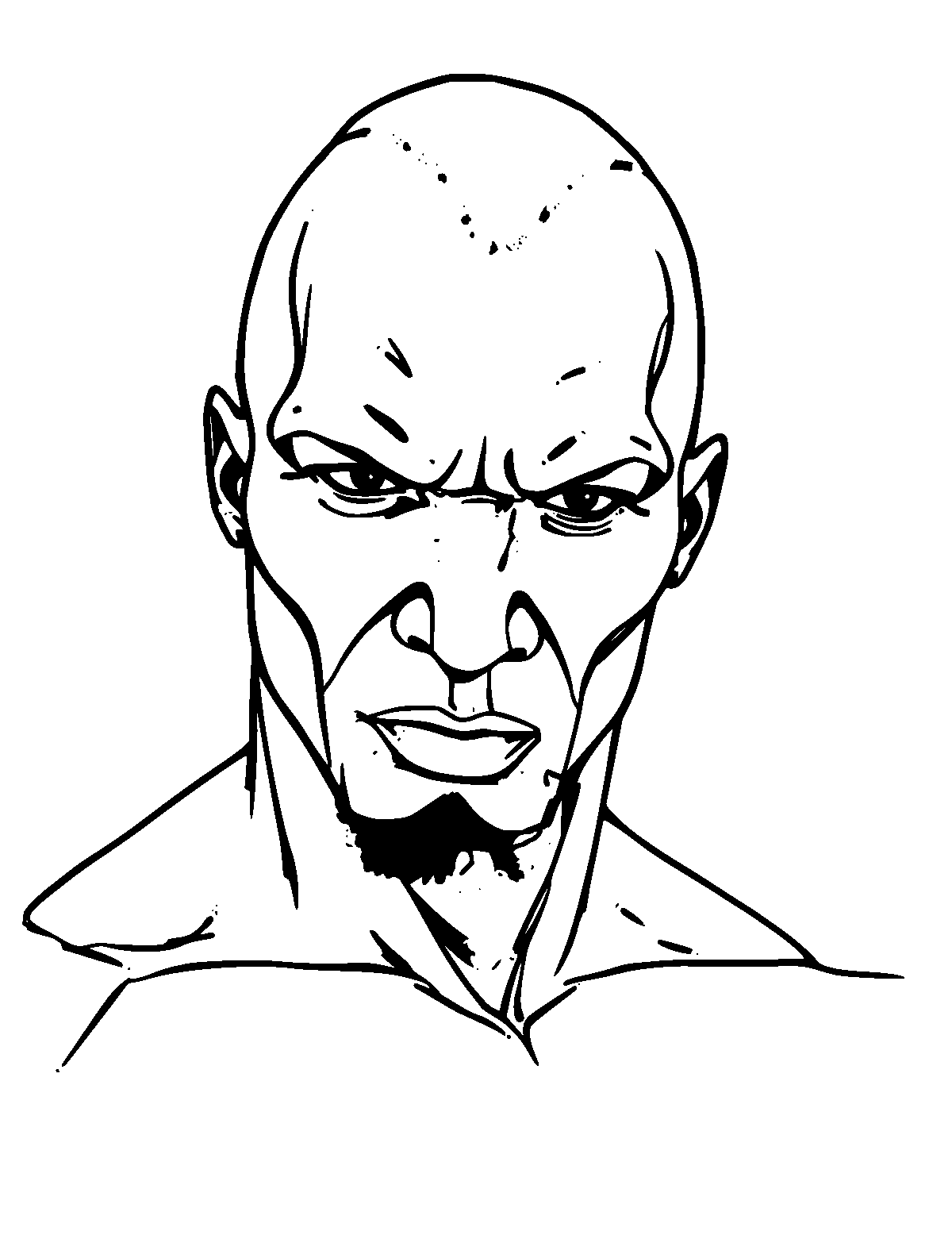 Line-art coloring page of Usain Bolt, medium outlines, centered