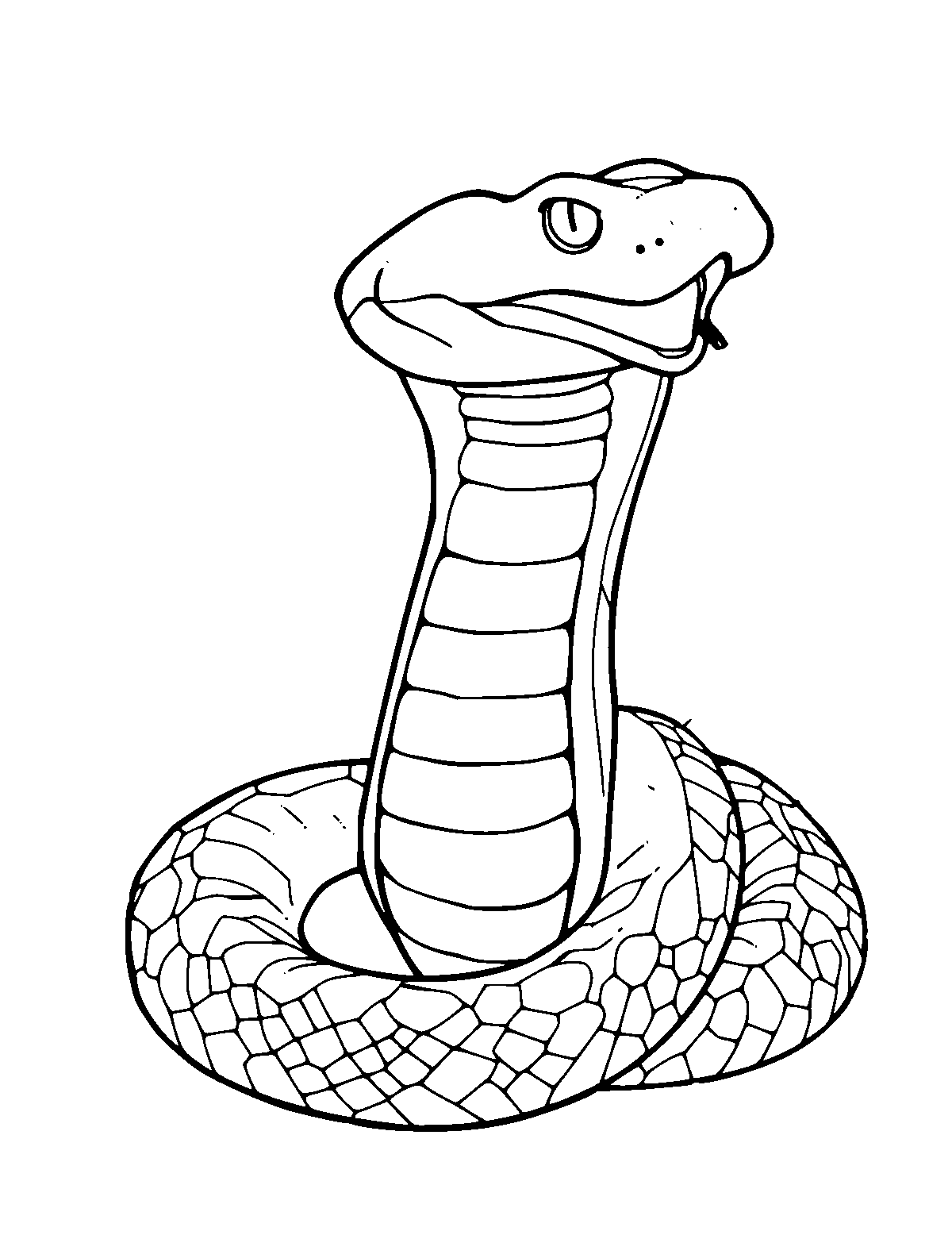 Line-art coloring page of Viper, medium outlines, centered