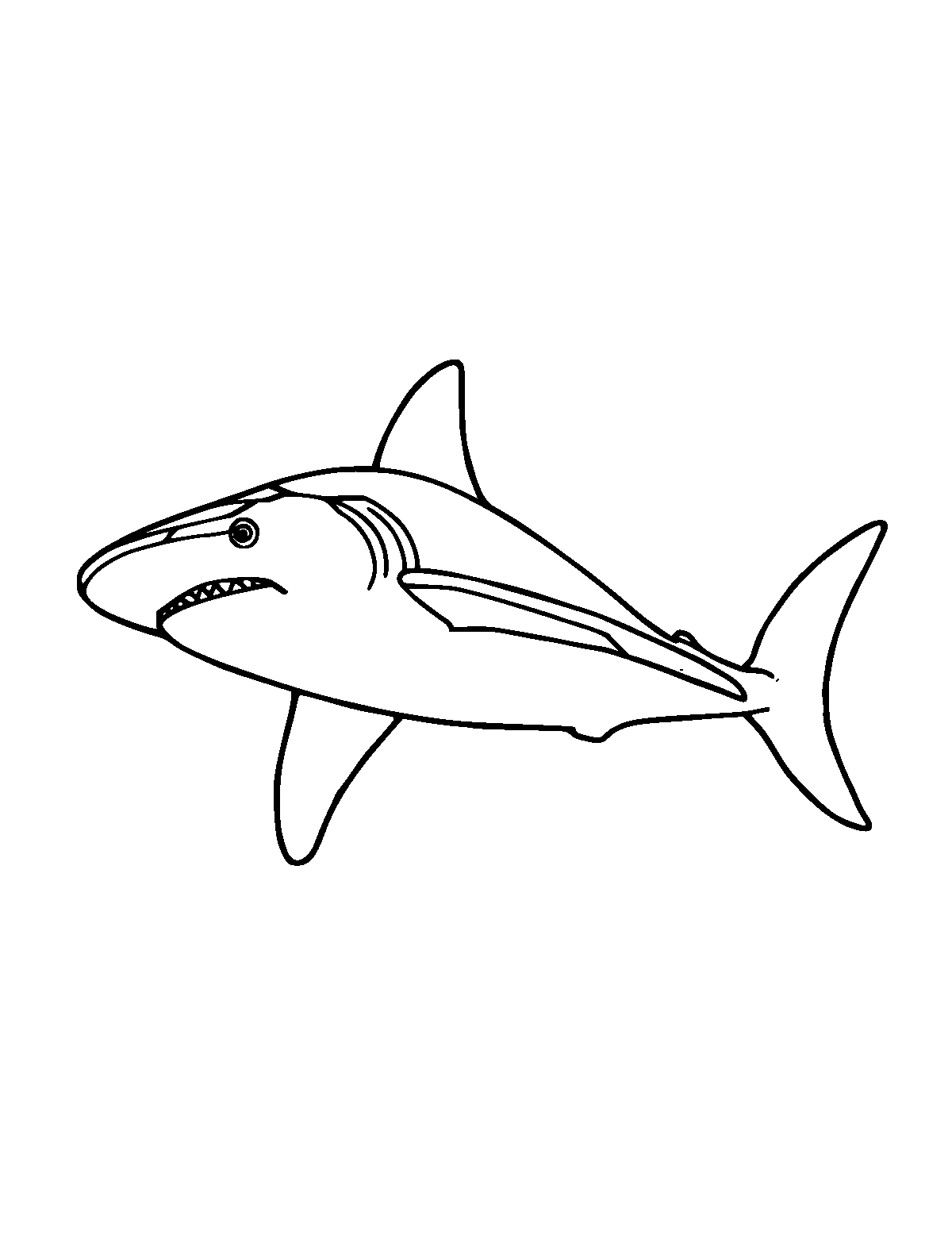 Line-art coloring page of Whale Shark, medium outlines, centered