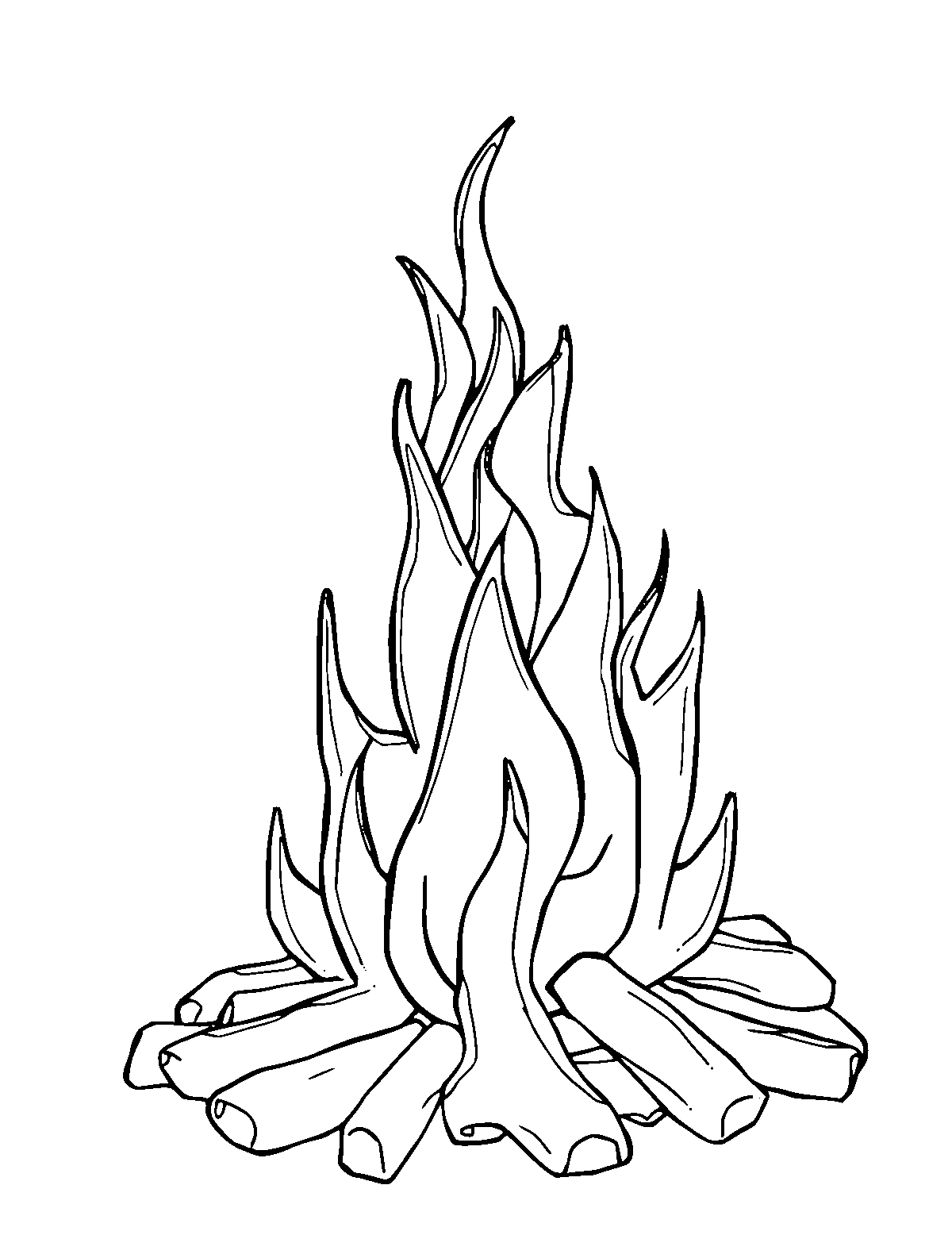 Line-art coloring page of Wildfire, medium outlines, centered